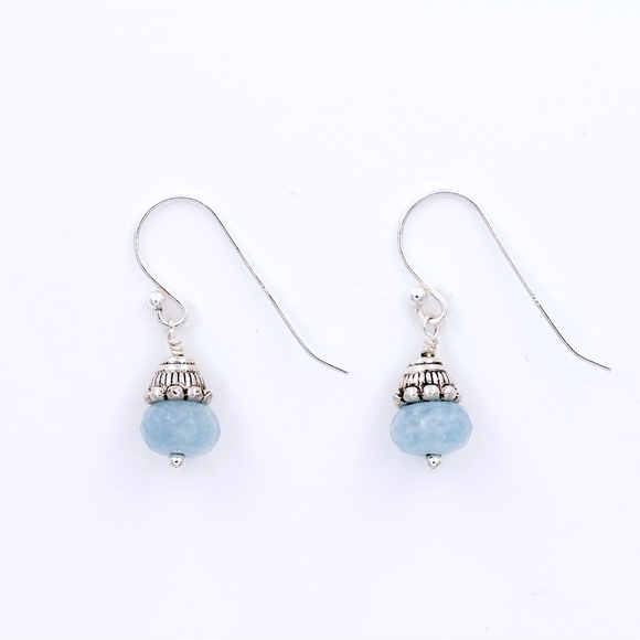 *Bali Blue Aqua Gemstone Earrings - Picture 2 of 6